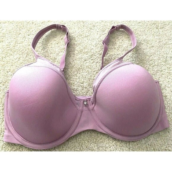 Bali Purple Bra Sz 36D Soft One Smooth Ultralight Illusion Underwire Plunge 3439 - Picture 1 of 9